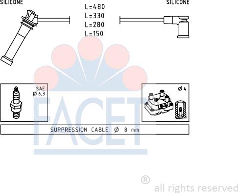 FACET 4.7245 - Комплект проводів запалювання avtolavka.club