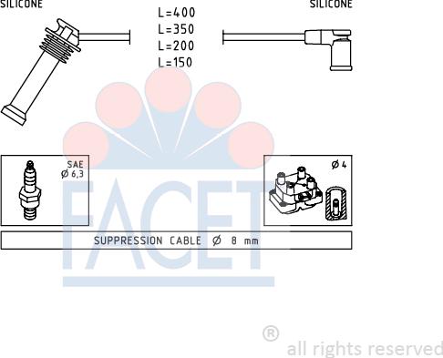 FACET 4.7242 - Комплект проводів запалювання avtolavka.club