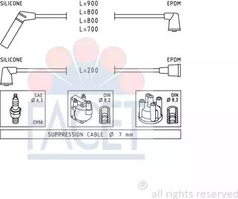 FACET 4.7238 - Комплект проводів запалювання avtolavka.club