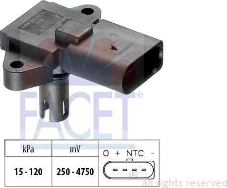 FACET 10.3074 - Датчик тиску повітря, висотний коректор avtolavka.club