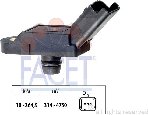 FACET 10.3164 - Датчик тиску повітря, висотний коректор avtolavka.club