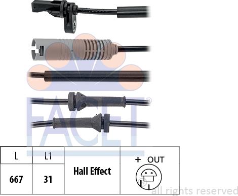 FACET 21.0076 - Датчик ABS, частота обертання колеса avtolavka.club