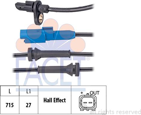 FACET 21.0171 - Датчик ABS, частота обертання колеса avtolavka.club