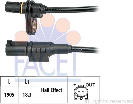 FACET 21.0242 - Датчик ABS, частота обертання колеса avtolavka.club