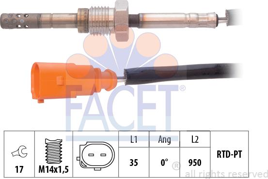 FACET 22.0021 - Датчик, температура вихлопних газів avtolavka.club