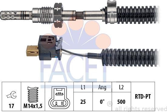 FACET 22.0195 - Датчик, температура вихлопних газів avtolavka.club