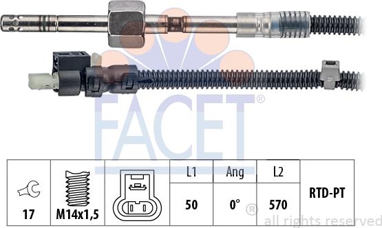 FACET 22.0173 - Датчик, температура вихлопних газів avtolavka.club