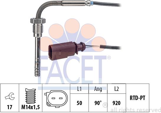 FACET 22.0242 - Датчик, температура вихлопних газів avtolavka.club