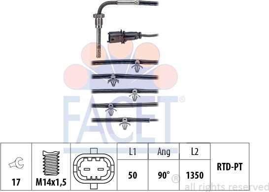 FACET 22.0239 - Датчик, температура вихлопних газів avtolavka.club
