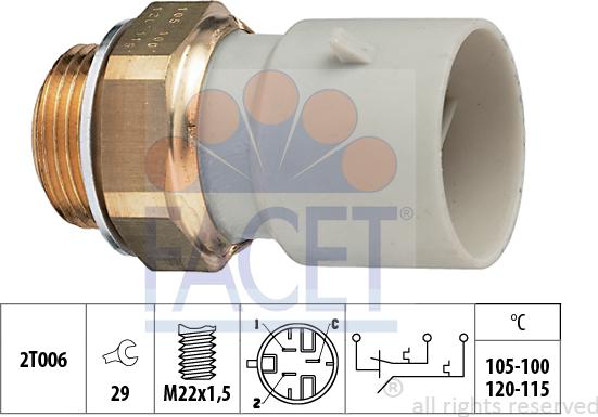 FACET 7.5649 - Термовимикач, вентилятор радіатора / кондиціонера avtolavka.club