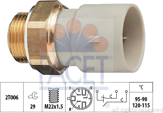 FACET 7.5655 - Термовимикач, вентилятор радіатора / кондиціонера avtolavka.club