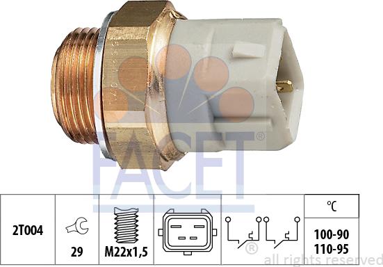 FACET 7.5624 - Термовимикач, вентилятор радіатора / кондиціонера avtolavka.club