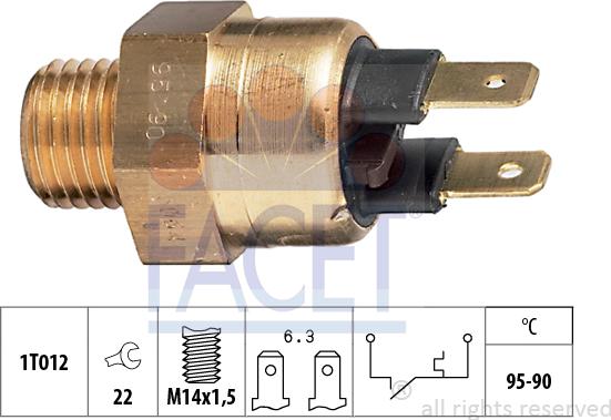 FACET 7.5064 - Термовимикач, вентилятор радіатора / кондиціонера avtolavka.club