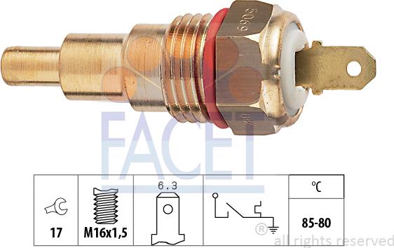 FACET 7.5068 - Термовимикач, вентилятор радіатора / кондиціонера avtolavka.club