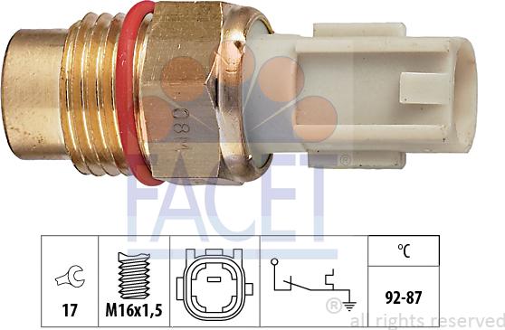 FACET 7.5198 - Термовимикач, вентилятор радіатора / кондиціонера avtolavka.club