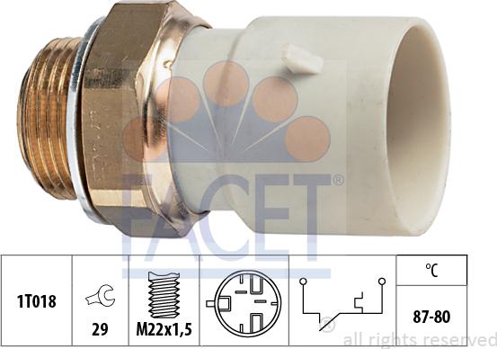 FACET 7.5271 - Термовимикач, вентилятор радіатора / кондиціонера avtolavka.club