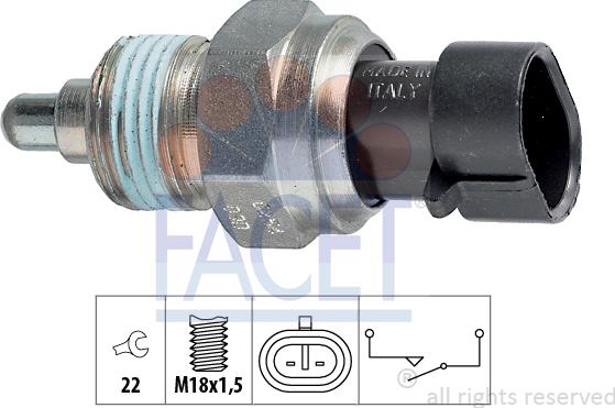 FACET 7.6254 - Датчик, контактний перемикач, фара заднього ходу avtolavka.club