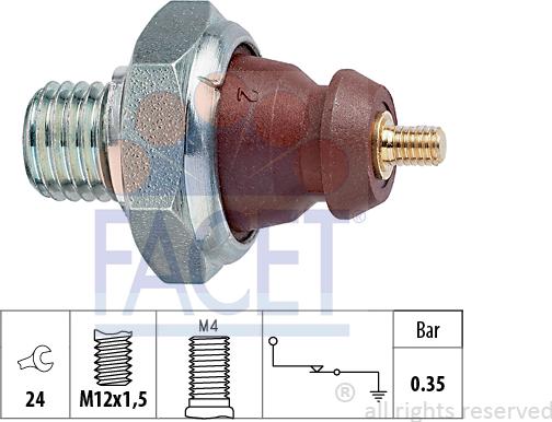 FACET 7.0057 - Датчик, тиск масла avtolavka.club