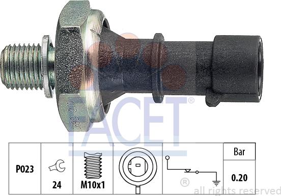 FACET 7.0170 - Датчик, тиск масла avtolavka.club