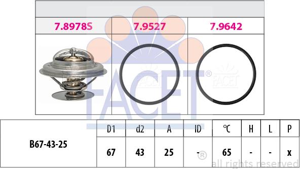 FACET 7.8978 - Термостат, охолоджуюча рідина avtolavka.club