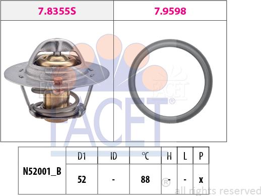 FACET 7.8487 - Термостат, охолоджуюча рідина avtolavka.club