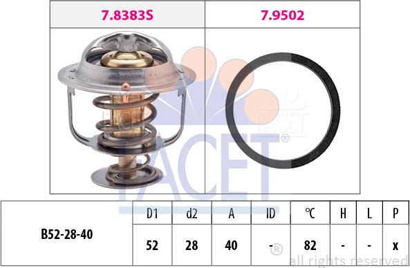 FACET 7.8438 - Термостат, охолоджуюча рідина avtolavka.club