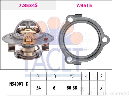 FACET 7.8534 - Термостат, охолоджуюча рідина avtolavka.club