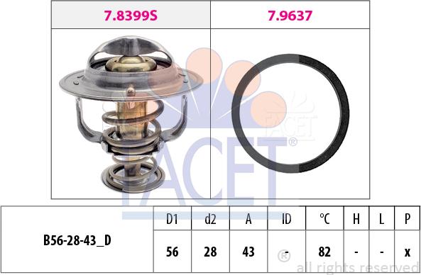 FACET 7.8522 - Термостат, охолоджуюча рідина avtolavka.club