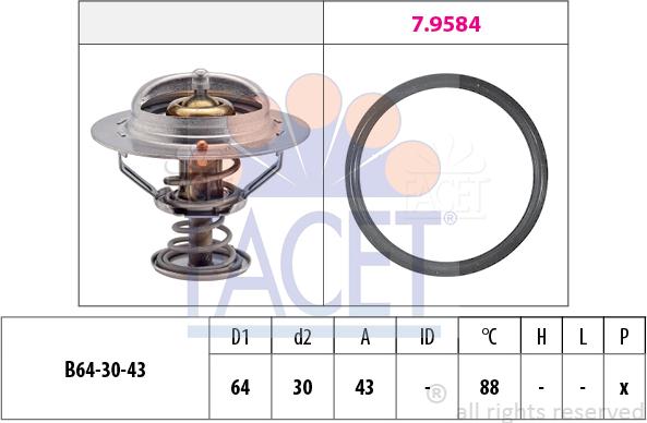 FACET 7.8651 - Термостат, охолоджуюча рідина avtolavka.club