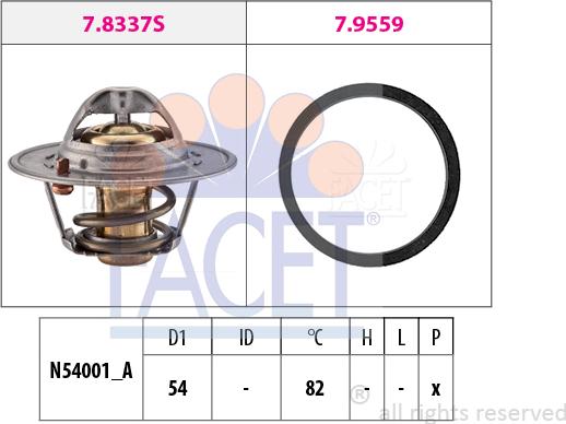 FACET 7.8667 - Термостат, охолоджуюча рідина avtolavka.club