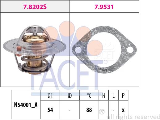 FACET 7.8600 - Термостат, охолоджуюча рідина avtolavka.club