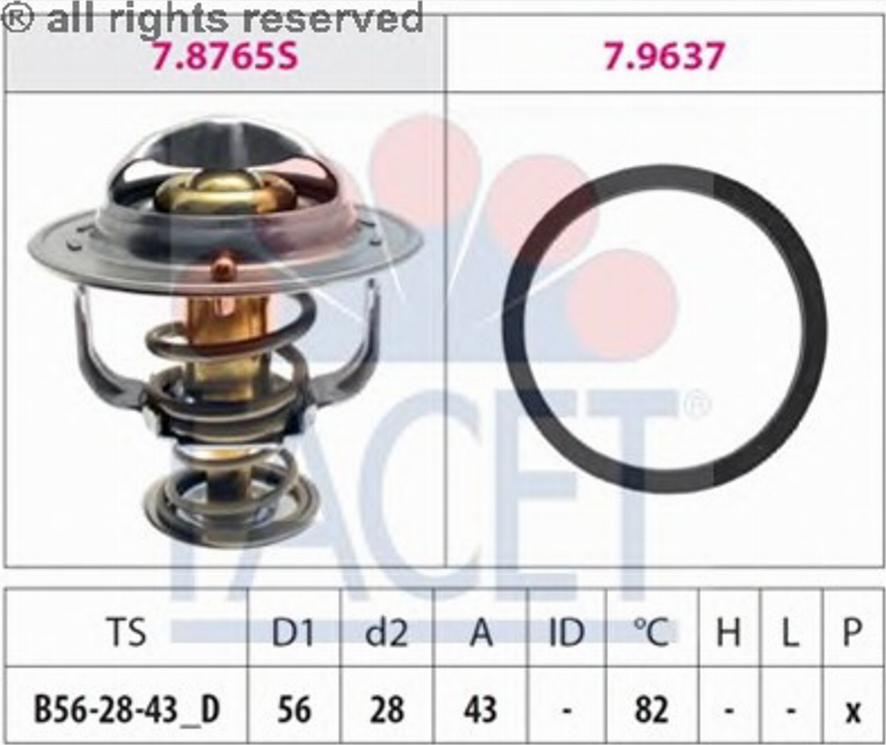 FACET 7.8843 - Термостат, охолоджуюча рідина avtolavka.club