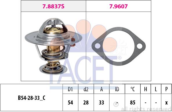 FACET 7.8838 - Термостат, охолоджуюча рідина avtolavka.club