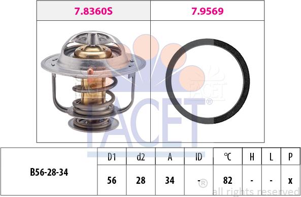 FACET 7.8360 - Термостат, охолоджуюча рідина avtolavka.club