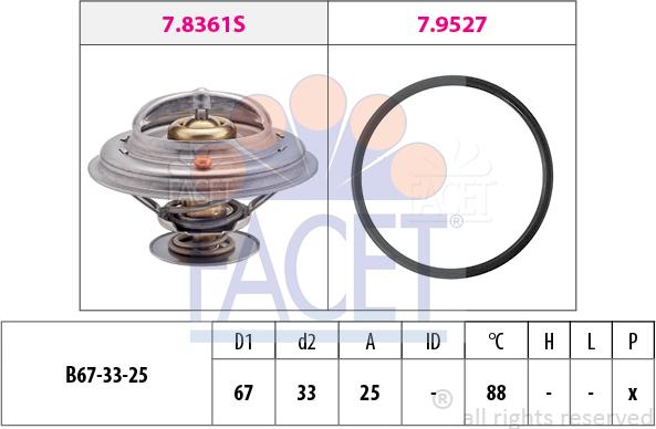 FACET 7.8361 - Термостат, охолоджуюча рідина avtolavka.club