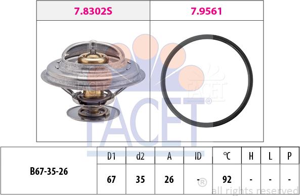 FACET 7.8303 - Термостат, охолоджуюча рідина avtolavka.club