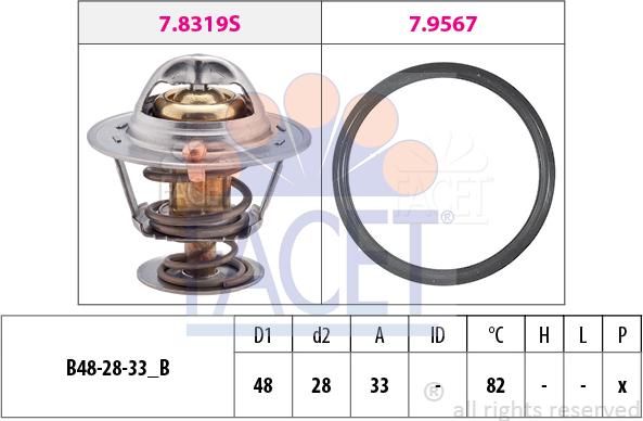 FACET 7.8319 - Термостат, охолоджуюча рідина avtolavka.club