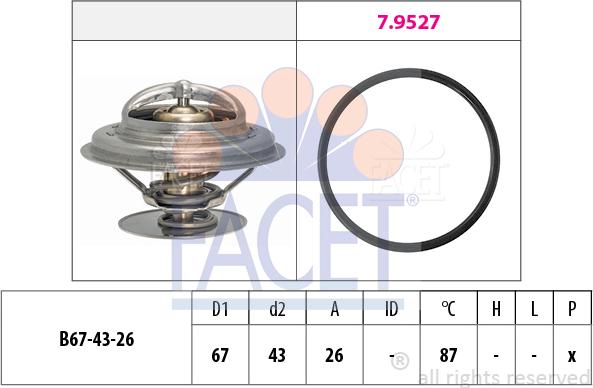 FACET 7.8385 - Термостат, охолоджуюча рідина avtolavka.club