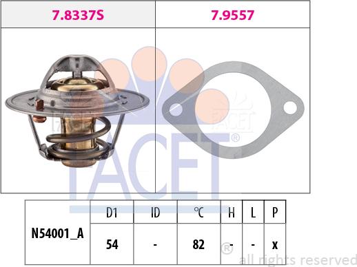 FACET 7.8337 - Термостат, охолоджуюча рідина avtolavka.club