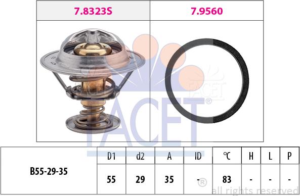 FACET 7.8323 - Термостат, охолоджуюча рідина avtolavka.club