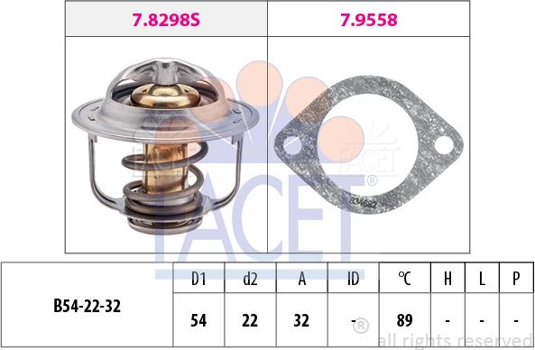 FACET 7.8298 - Термостат, охолоджуюча рідина avtolavka.club