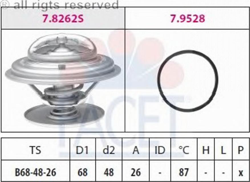 FACET 78262 - Термостат, охолоджуюча рідина avtolavka.club