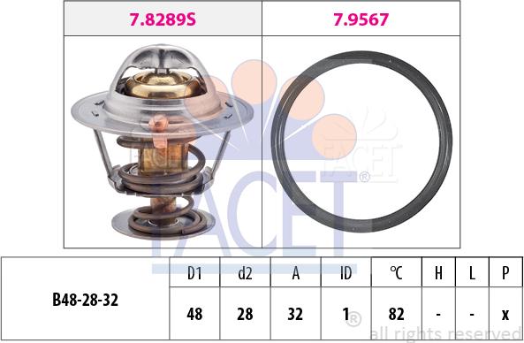 FACET 7.8289 - Термостат, охолоджуюча рідина avtolavka.club