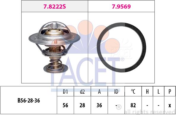 FACET 7.8222 - Термостат, охолоджуюча рідина avtolavka.club