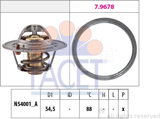 FACET 7.8787 - Термостат, охолоджуюча рідина avtolavka.club