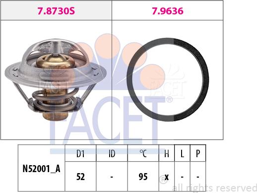 FACET 7.8730 - Термостат, охолоджуюча рідина avtolavka.club