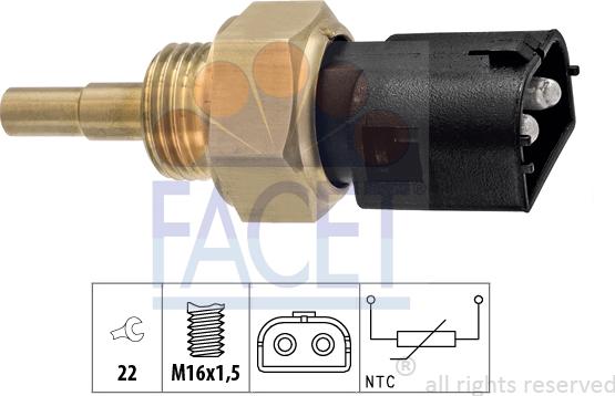 FACET 7.3409 - Датчик, температура охолоджуючої рідини avtolavka.club