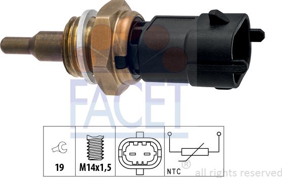 FACET 7.3411 - Датчик, температура охолоджуючої рідини avtolavka.club