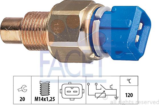 FACET 7.3558 - Датчик, температура охолоджуючої рідини avtolavka.club