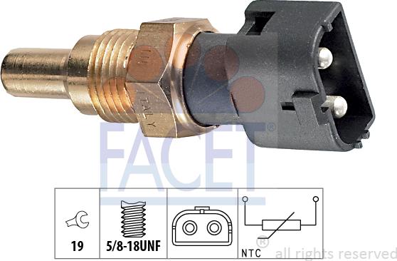 FACET 7.3091 - Датчик, температура охолоджуючої рідини avtolavka.club